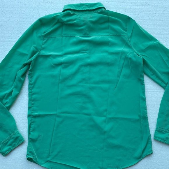 Old Navy Women Top Shirt Long Sleeve Collared Shirt Green Size XS - Picture 10 of 10